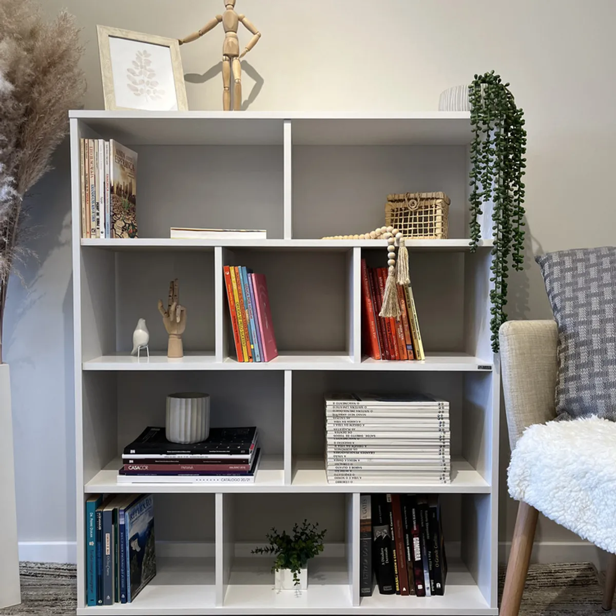 BERTOLINI - Biblioteca estanteria en mdp 91cm 10 entrepaños bertolini - blanco