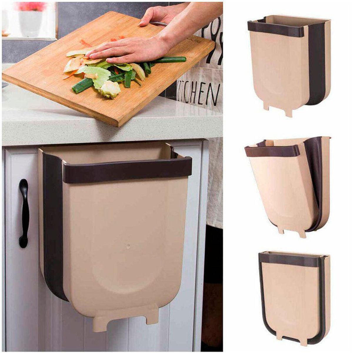 ZHOPI CO - Basurero Cocina Colgante Plegable Papelera Multiusos