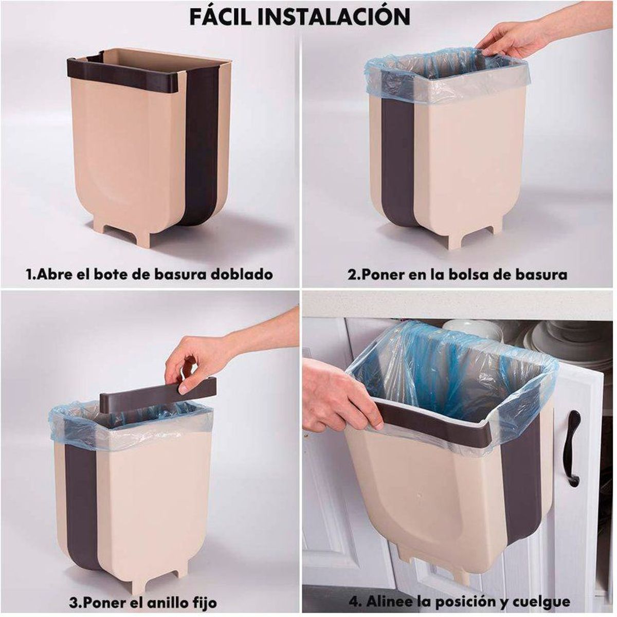 ZHOPI CO - Basurero Cocina Colgante Plegable Papelera Multiusos