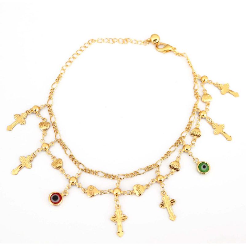 DAYOSHOP - Pulsera Tobillera Cruz Dama  Estuche
