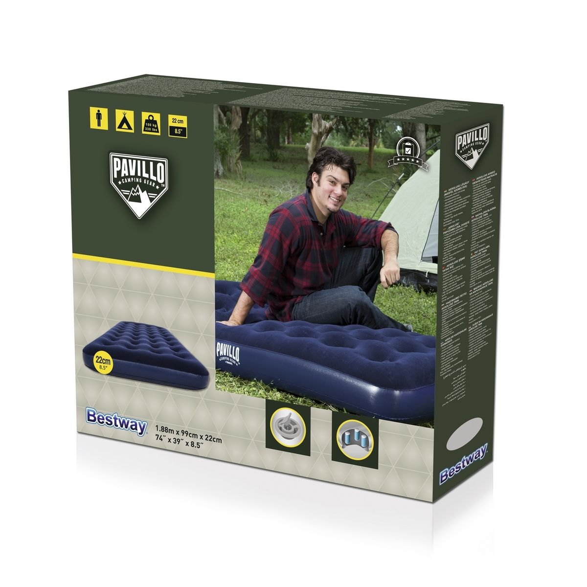 BESTWAY - Colchon Inflable Sencillo Bestway 67001 188 Cmx 99 Cm X22 Cm
