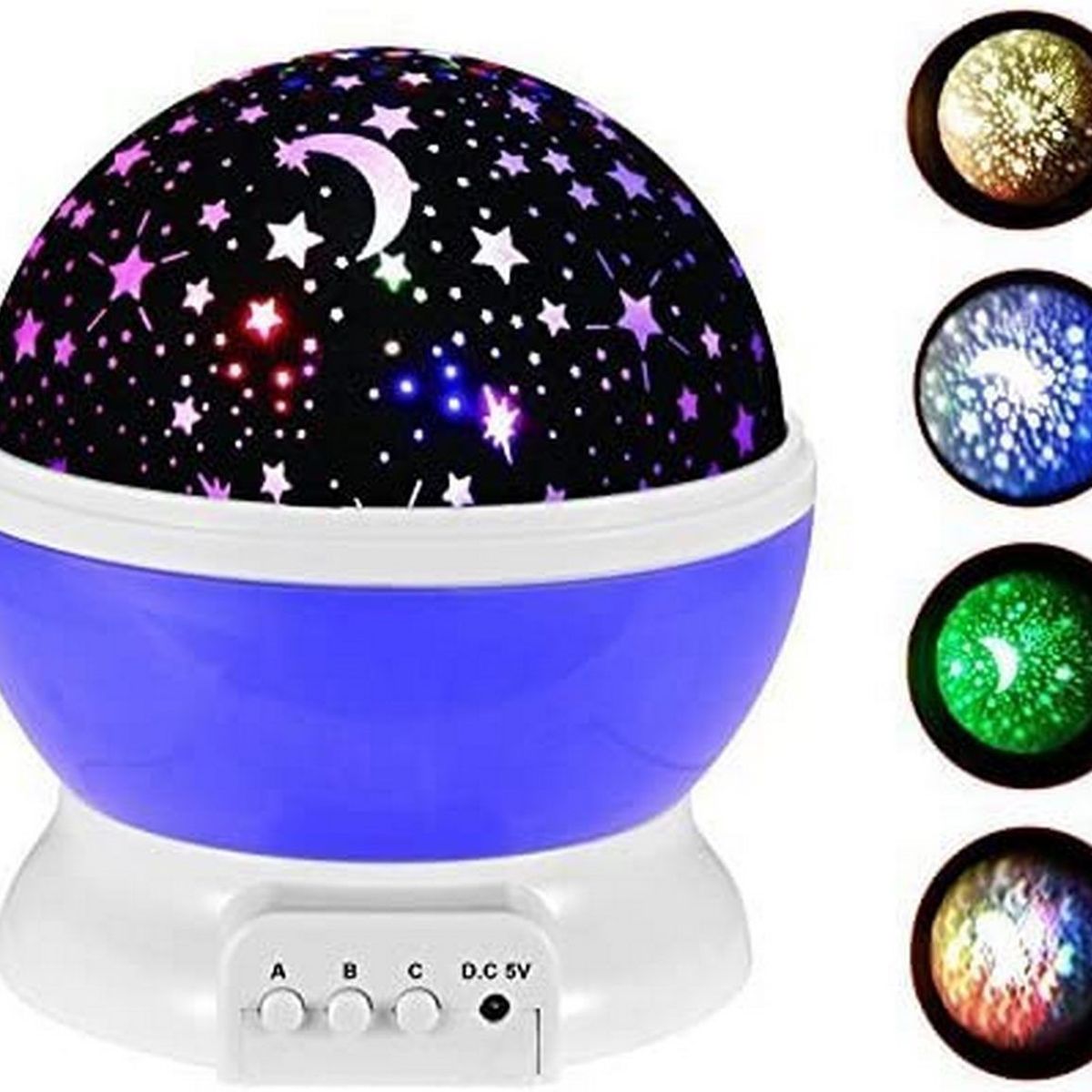 DAYOSHOP - Lampara Rotatoria Proyector Cielo Estrellas Noche Dormir Luz.