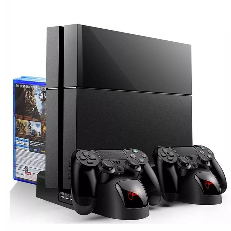 ONE PIXEL - Base Vertical Refrigerante Ps4 Fat Pro Slim Indicador De Carga.