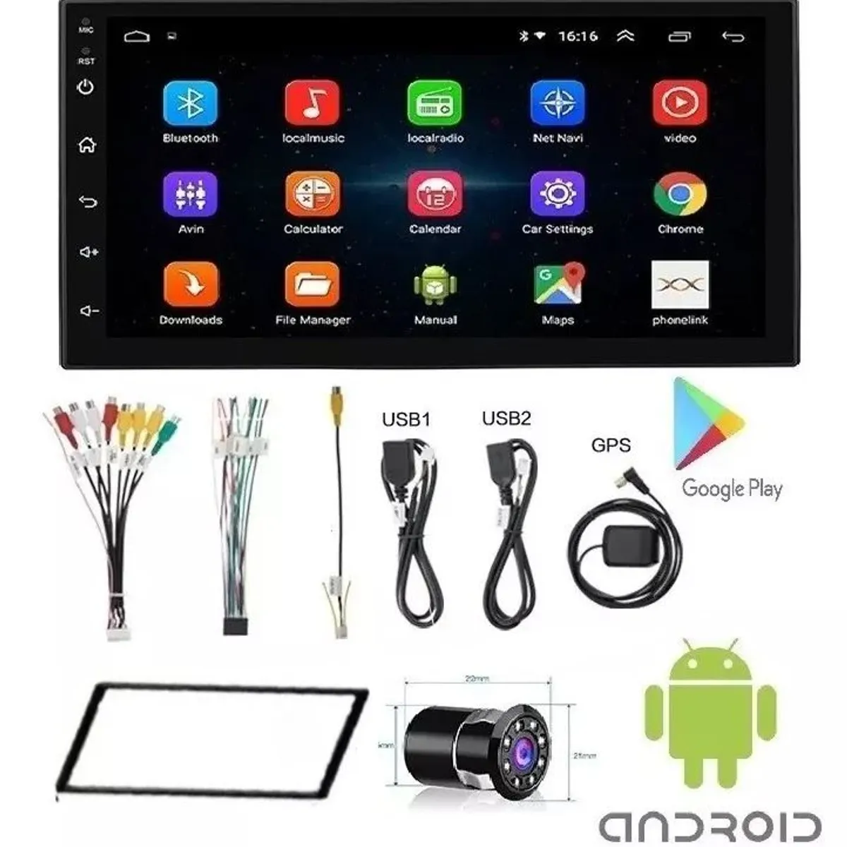 MAGNUX COMPANY - Radio android pantalla 2 din wifi gps waze 2 din con cámara gratis