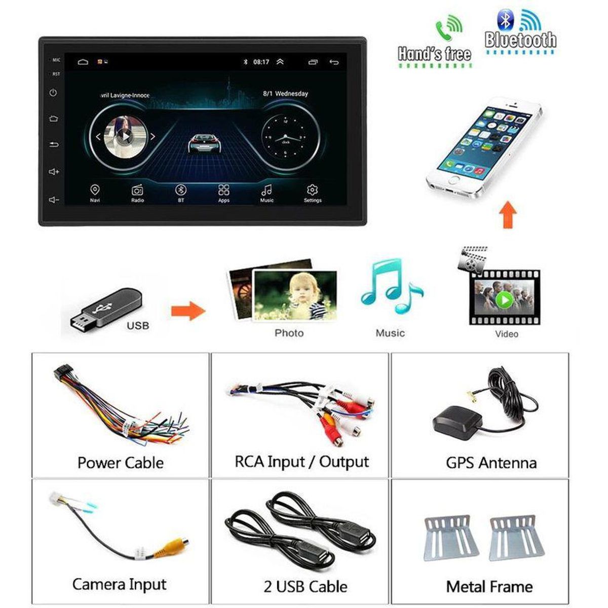 MAGNUX COMPANY - Radio android pantalla 2 din wifi gps waze 2 din con cámara gratis