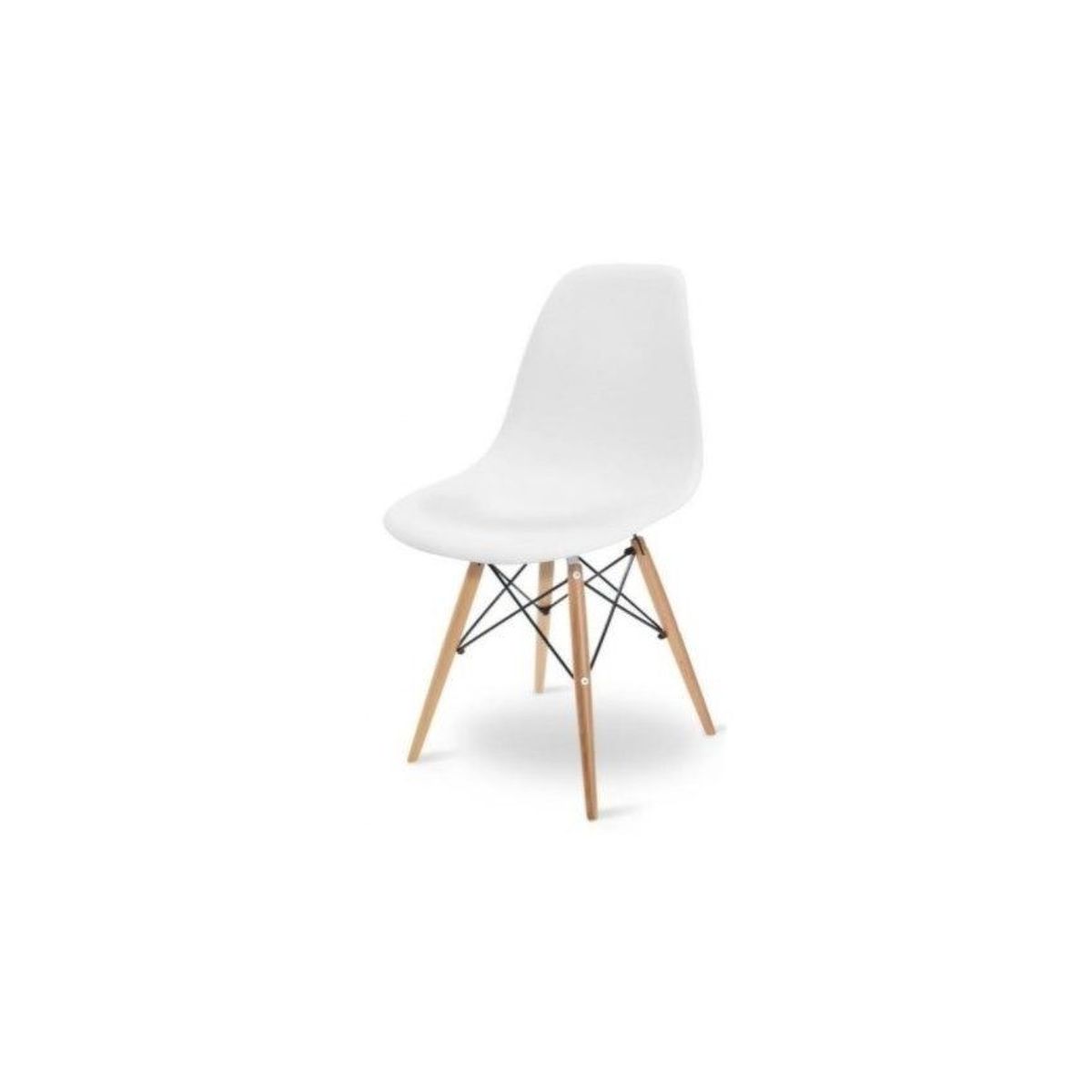 GENERICO - Kit 4 sillas charles eames madera blancas - eiffel