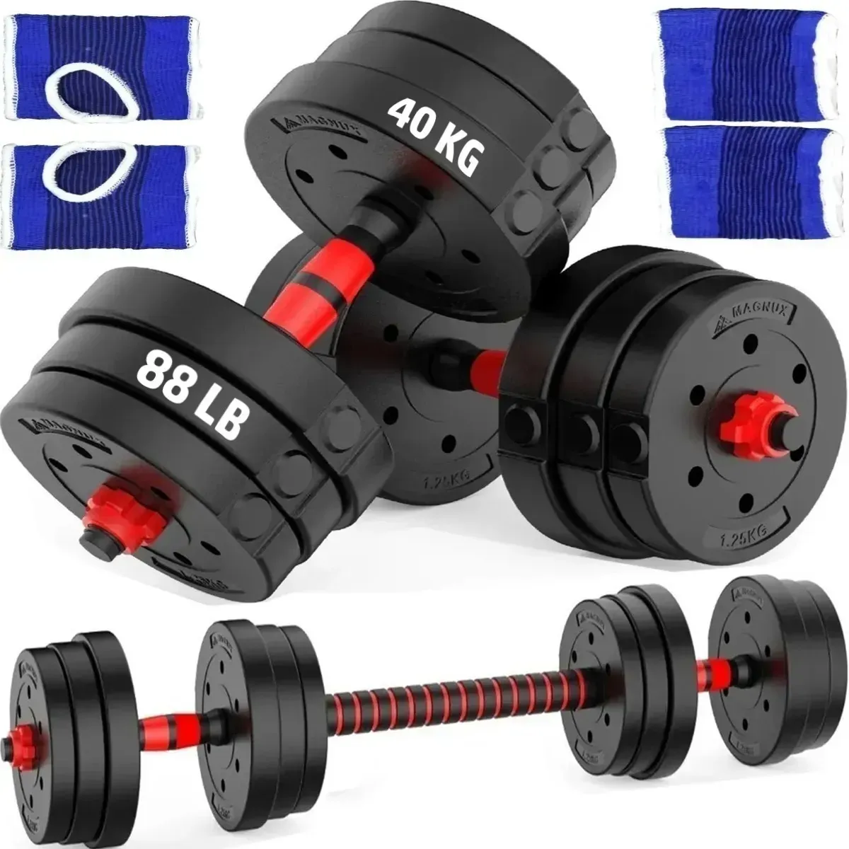 GENERICO - Kit mancuernas pesas 40kg 80lb antideslizante termoforradas