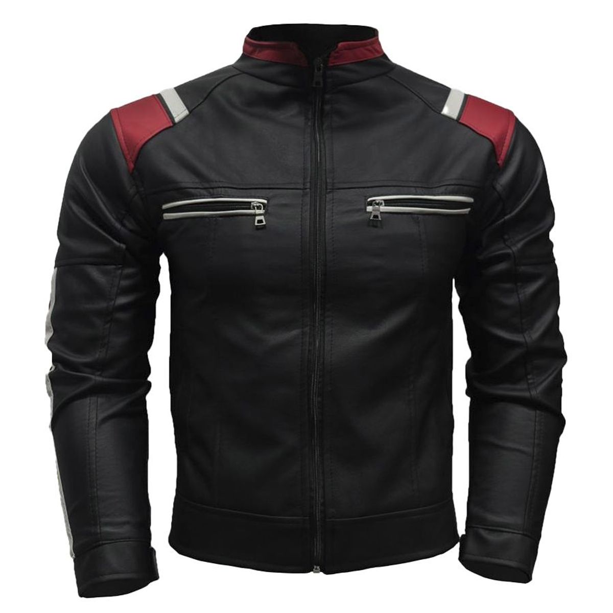 SYK - Chauqueta de ecocuero para hombre.