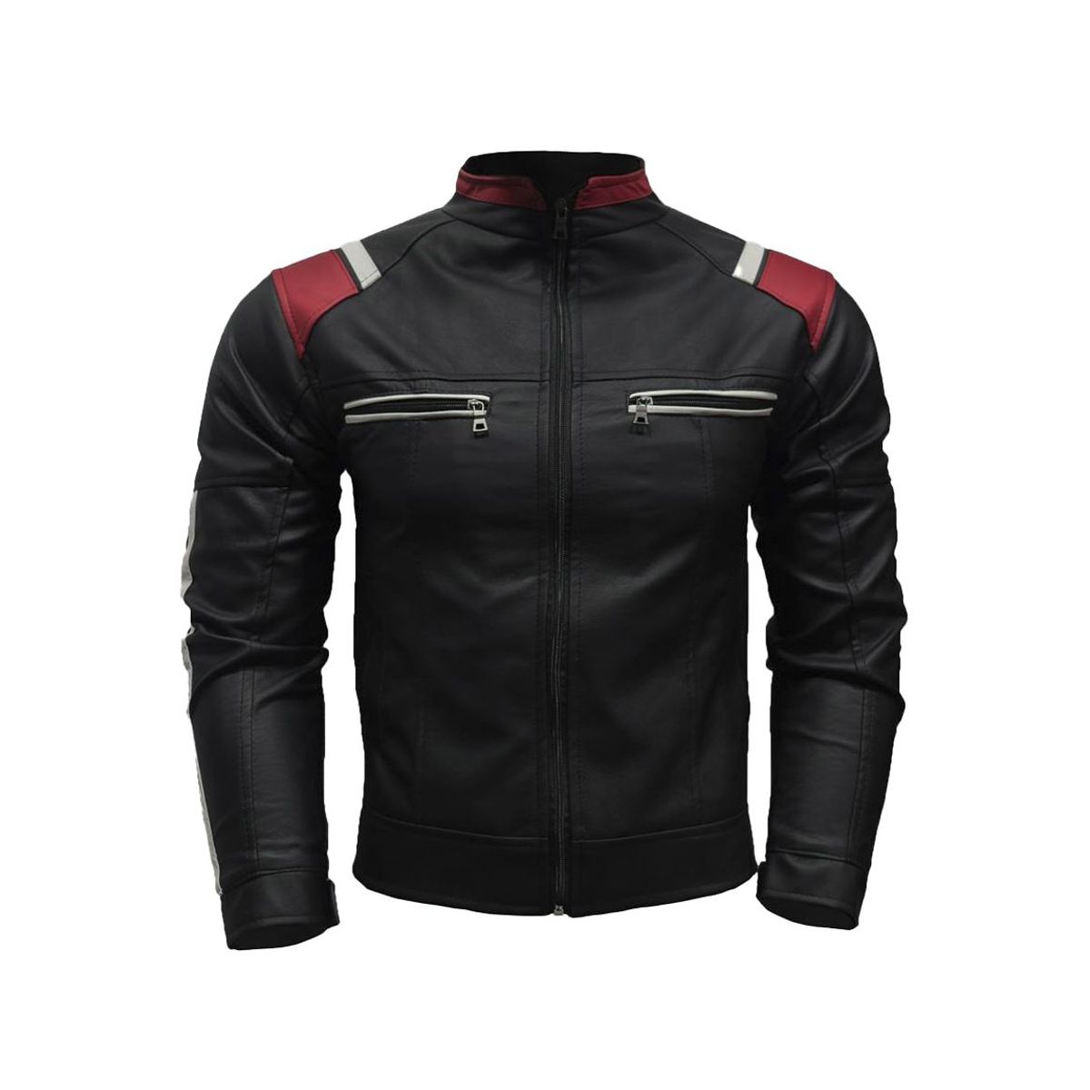 SYK - Chauqueta de ecocuero para hombre.