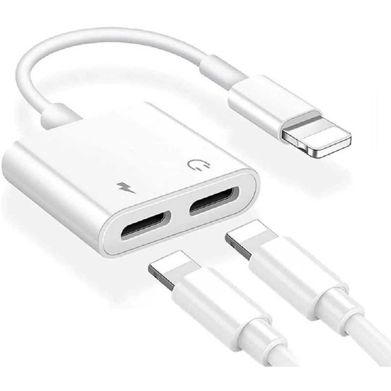 SISDATA - Adaptador dual lightning audífonos carga