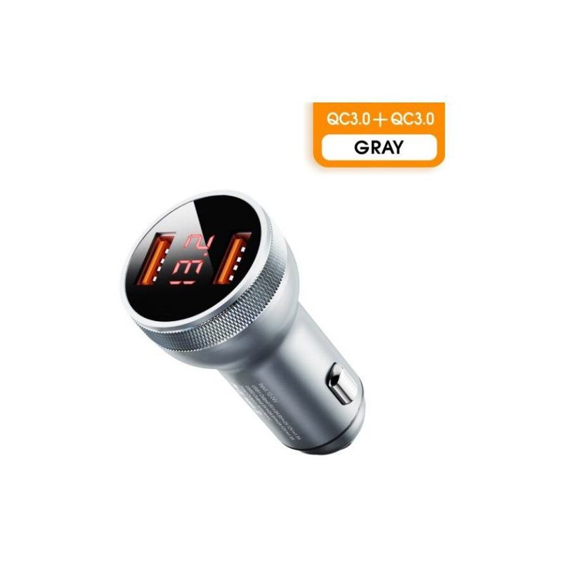 SISDATA - Cargador carro carga rápida doble usb certificado aluminio