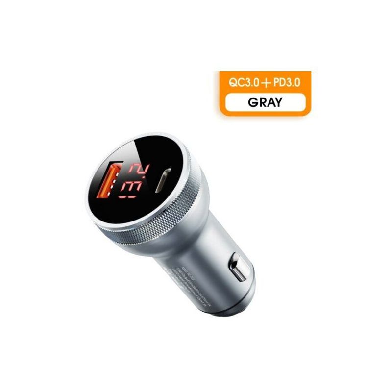 SISDATA - Cargador carro carga rápida usb  usb-c certificado aluminio
