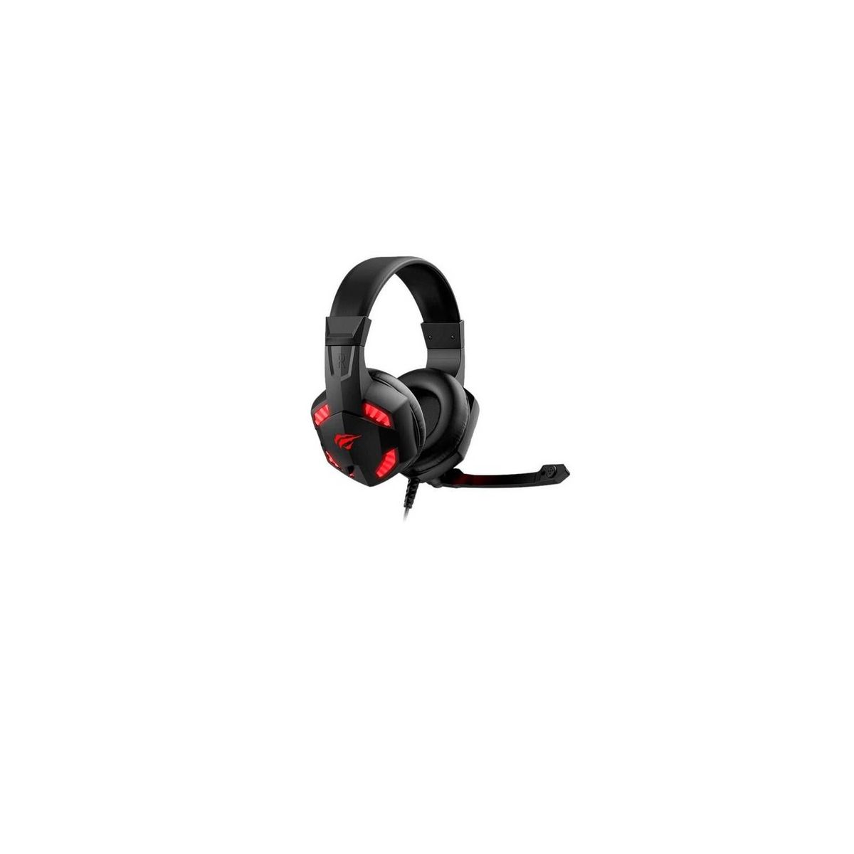 GENERICO - Diadema gamer havit h2032d led 2 plug  negro-rojo