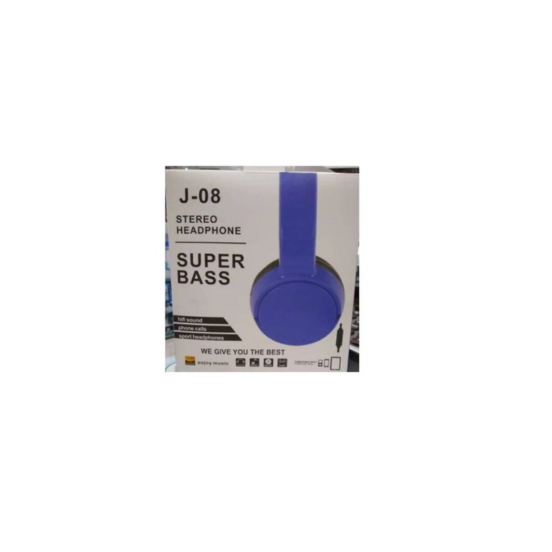 GENERICO - Audifonos diadema j-08  super bass azul pc-celular
