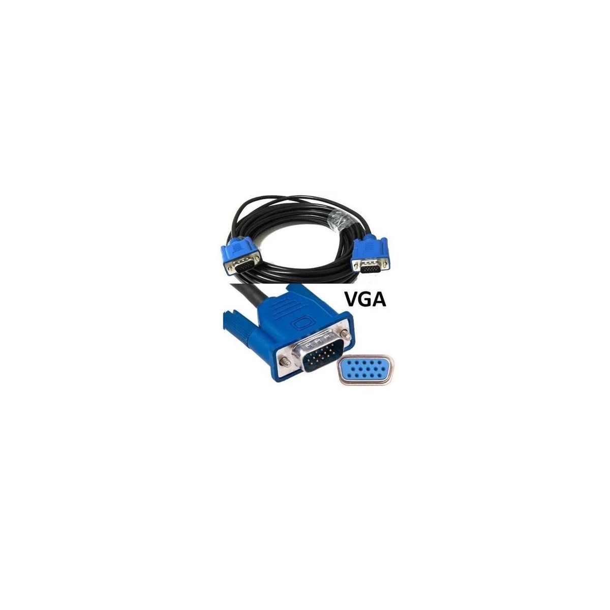 GENERICO - Cable vga para monitor 10 metros doble filtro