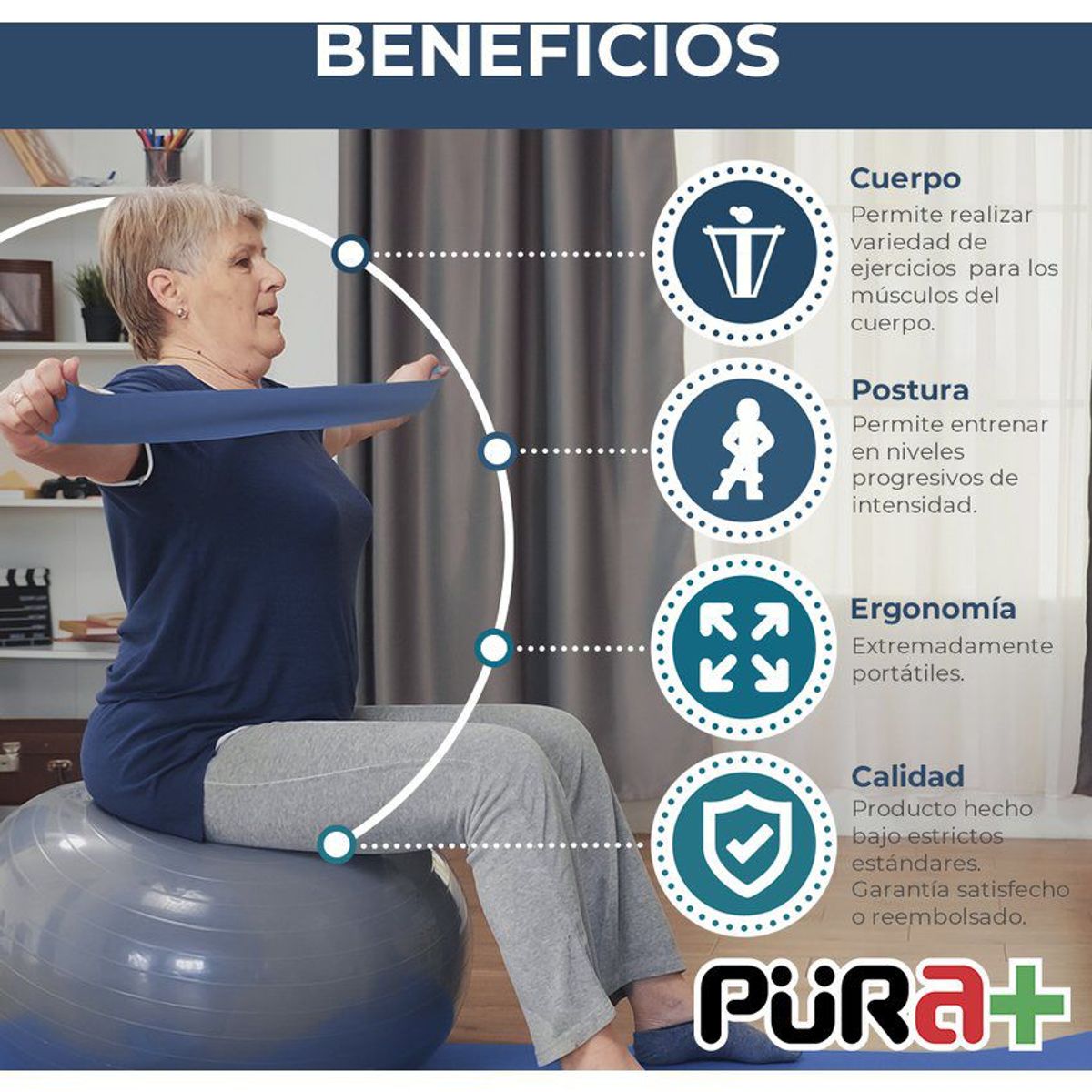 PURA - Banda elástica ejercicio- fisioterapia