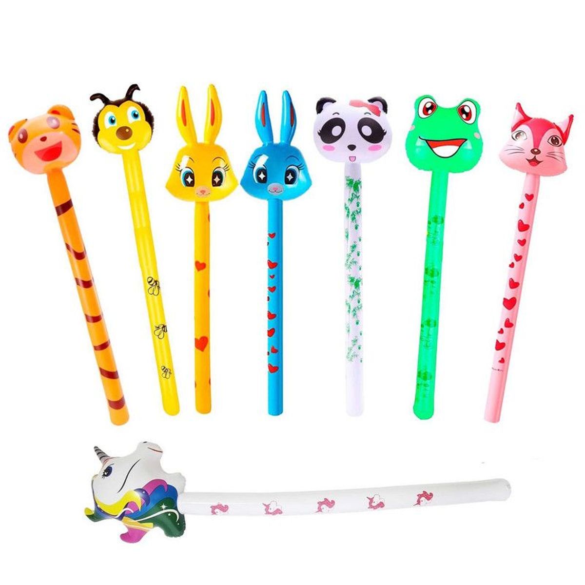 DAYOSHOP - 8 Animales Inflables Bastones Palos Niños Juguete