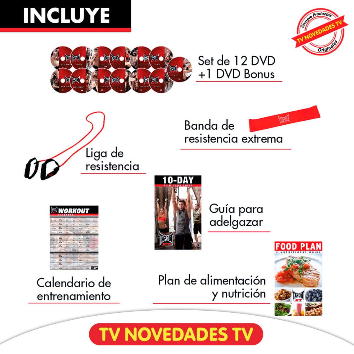 TAP OUT - Programa De Entrenamiento + Banda Y Liga Resistencia Tap Out
