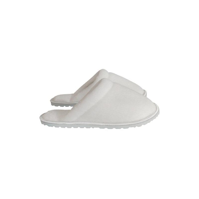 GENERICO - Pantuflas babuchas dama borde sateen blanco