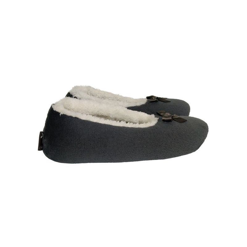 GENERICO - Pantuflas babuchas dama tipo baleta gris oscuro