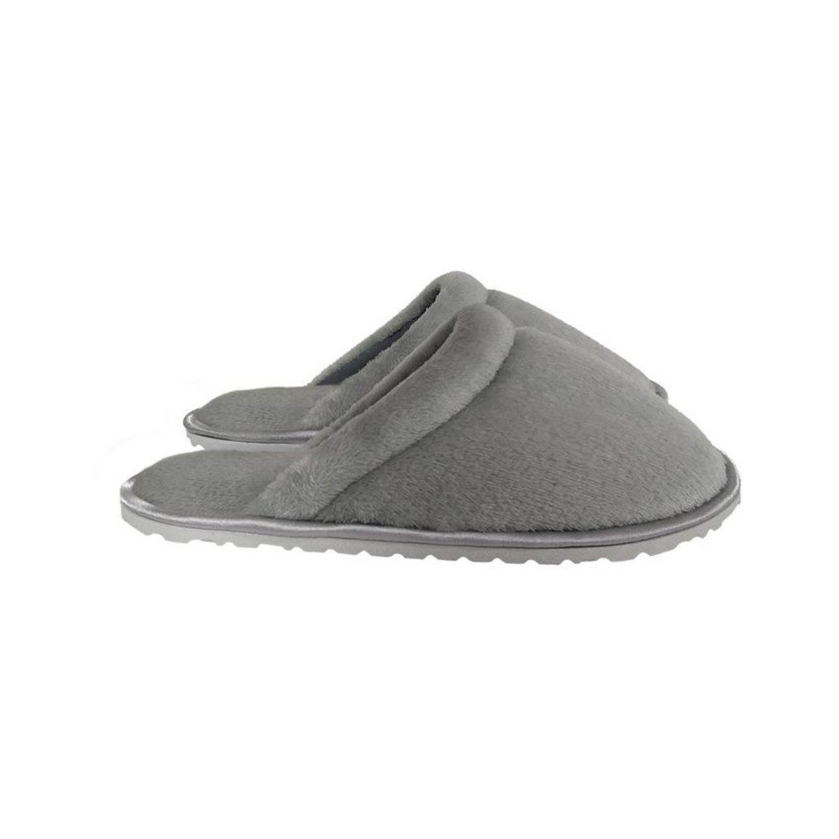 GENERICO - Pantuflas babuchas dama borde sateen gris plata