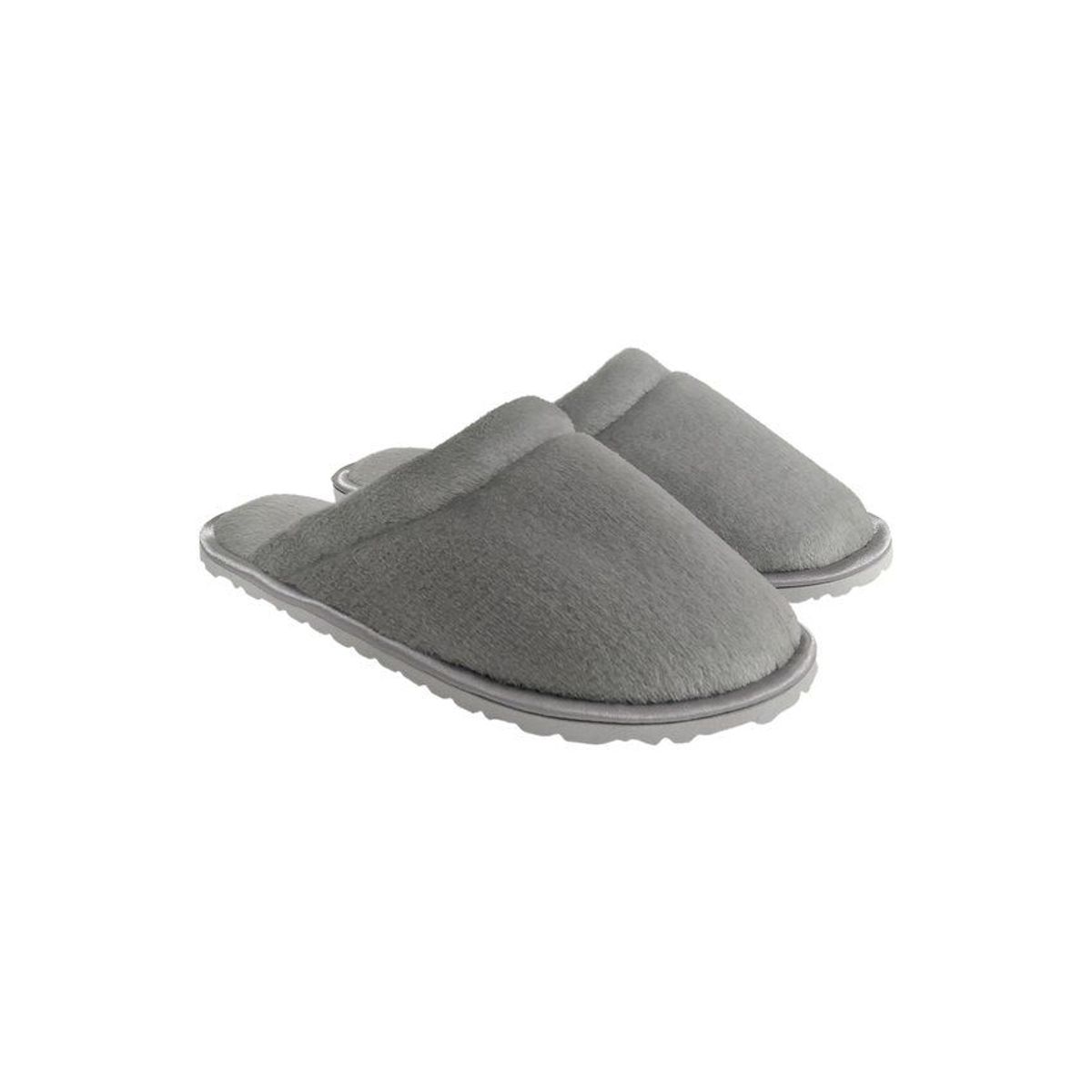 GENERICO - Pantuflas babuchas dama borde sateen gris plata