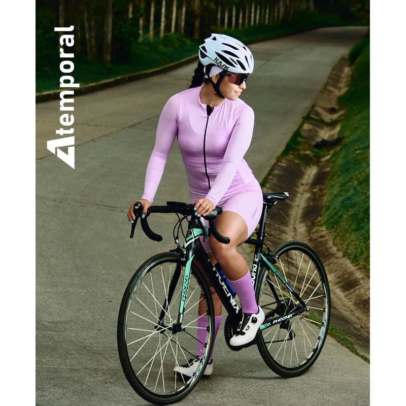 ARMAZI SPORT - JERSEY CICLISMO RUTA MTB BIKE CYCLING MANGA LARGA LILA