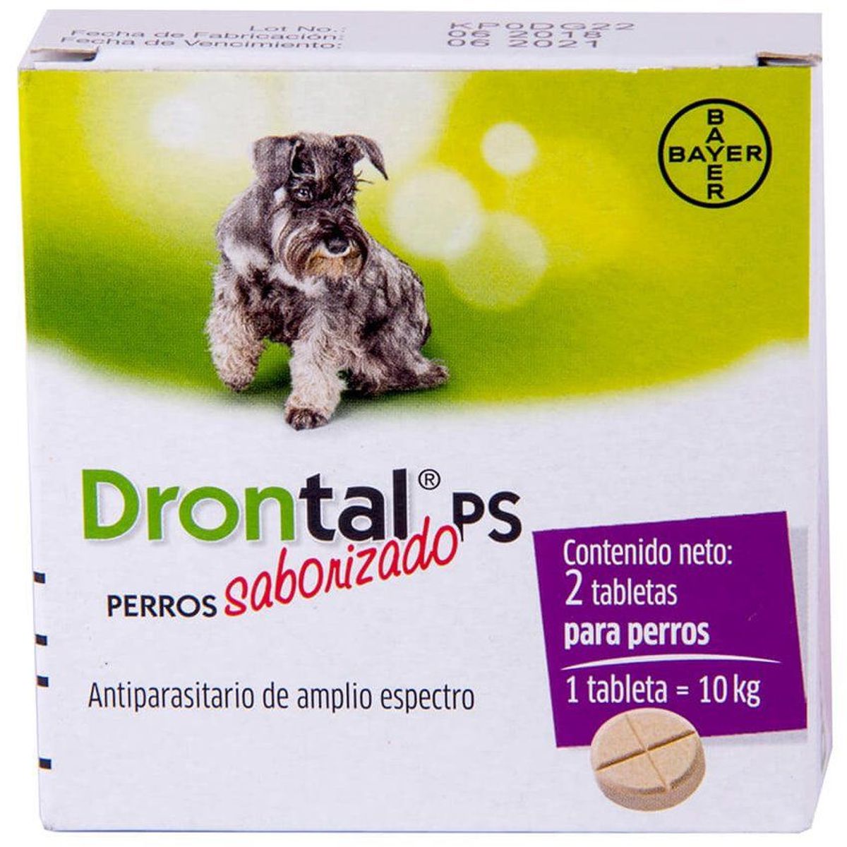 BAYER - Drontal ps saborizado antiparasitario perros pequeños 2 tab