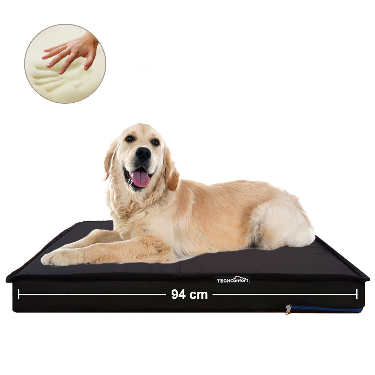 TECHCONFORT - Cama perro ortopédica viscoelastica memory foam raza grande