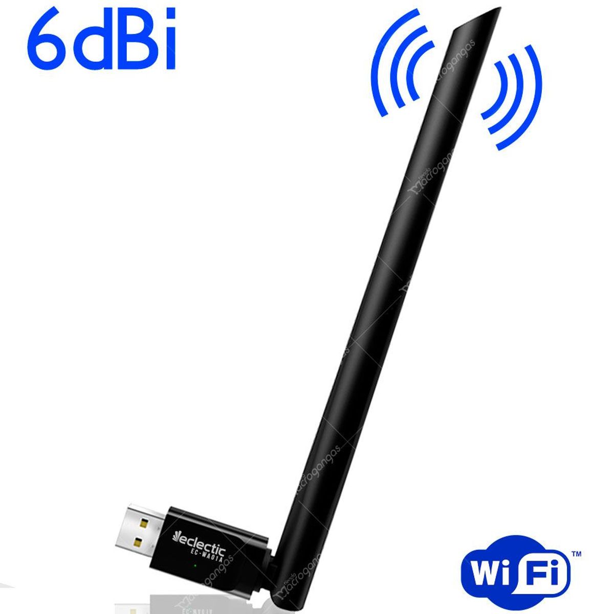 ECLECTIC - Adaptador antena wifi usb eclectic 6dbi rompemuros autoinsta