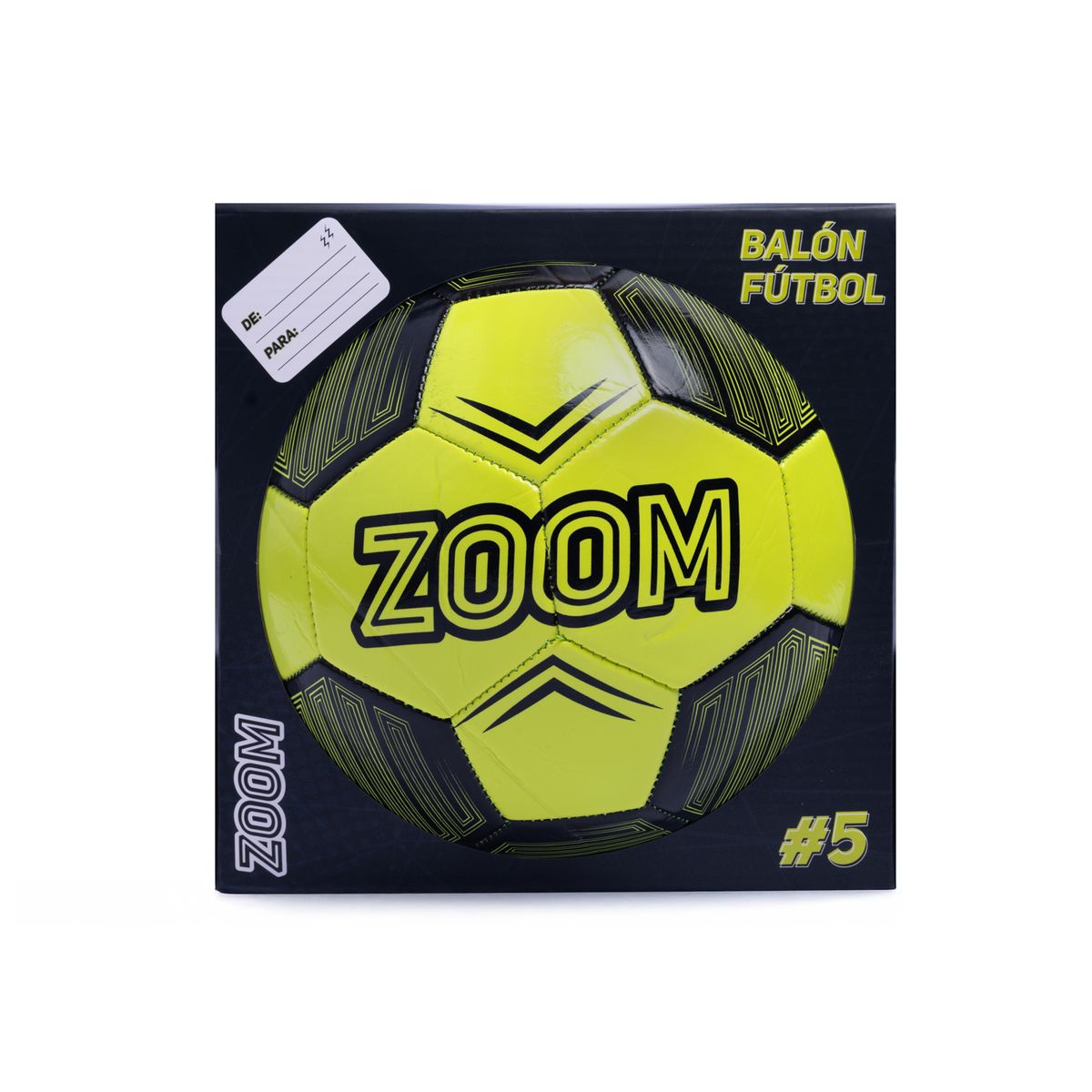 ZOOM SPORT - Balon de Futbol Entrenamiento N-5 Manchas Negro-Amarillo ZOOM