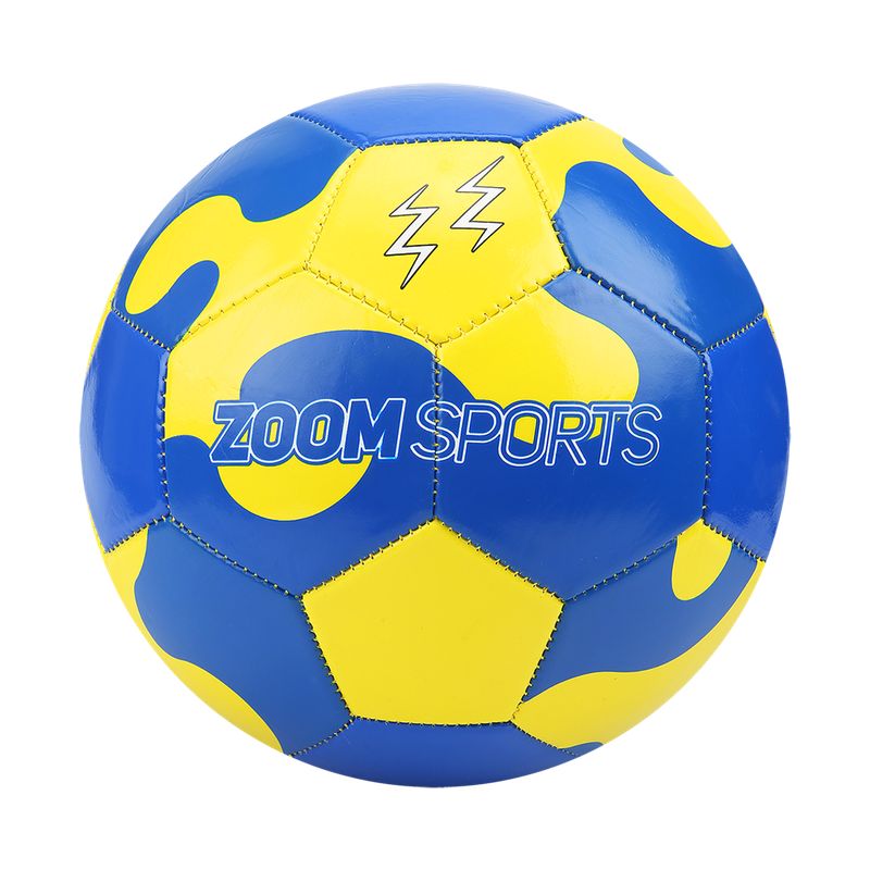 ZOOM SPORT - Balon de Futbol Entrenamiento N-5 Manchas Azul-Amarillo ZOOM