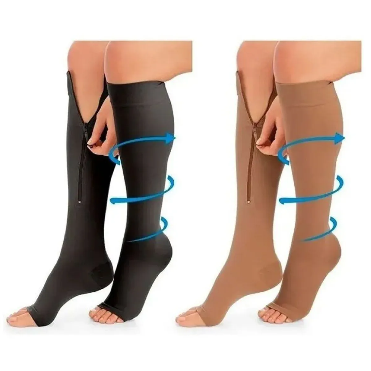 ZIP SOX - Medias De Compresión Zip Sox Anti Varices L XL Beige ONE PIXEL