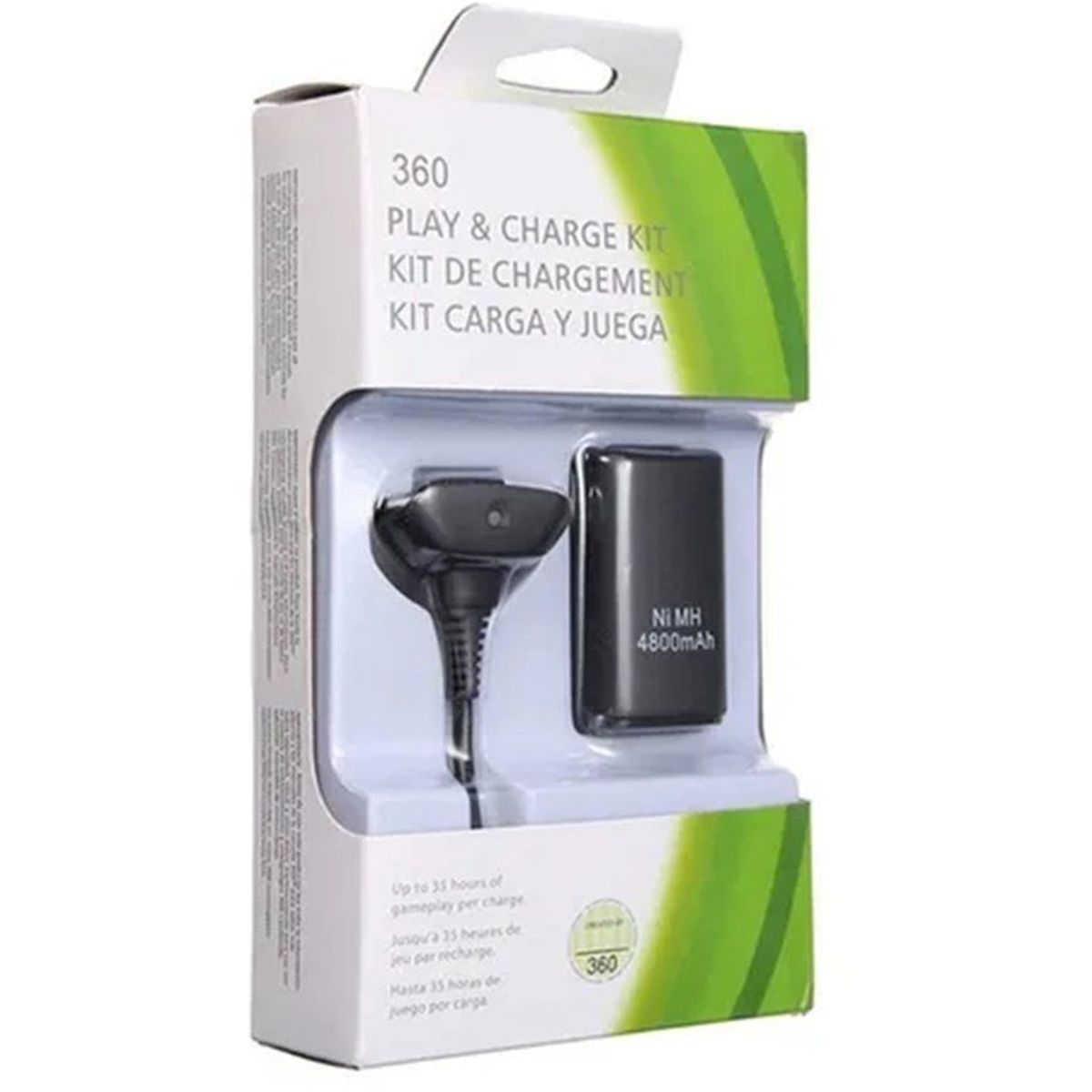 ONE PIXEL - Kit carga y juega para control xbox 360 pila bateria y cable