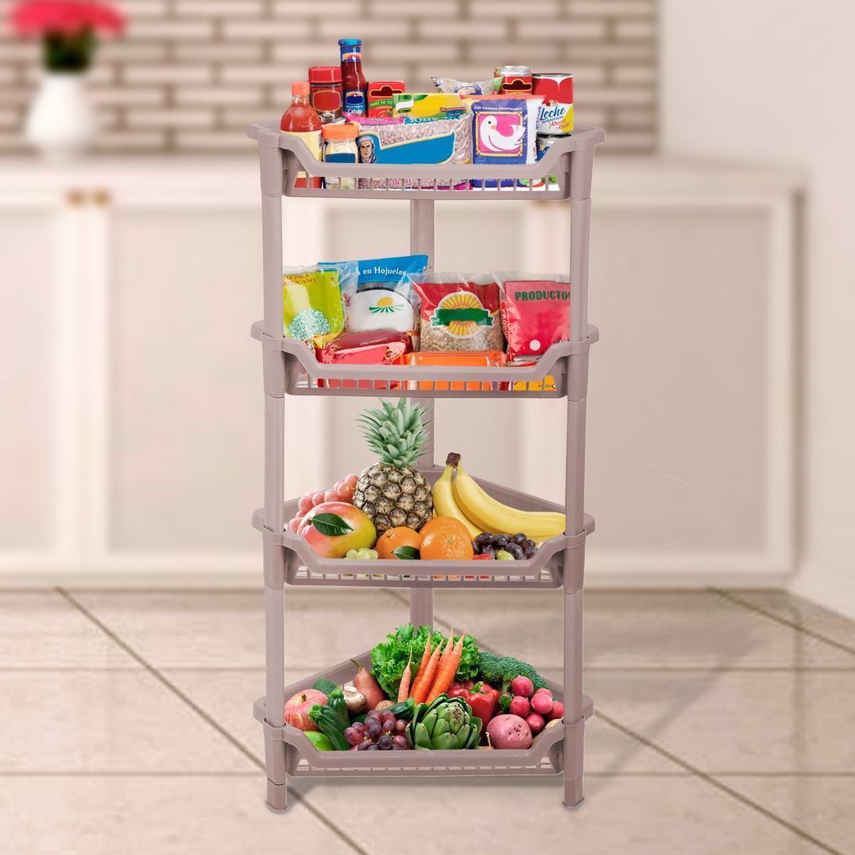 PLASTICOS MQ - Canastilla Repisa Triangular Multiusos 4N Mq