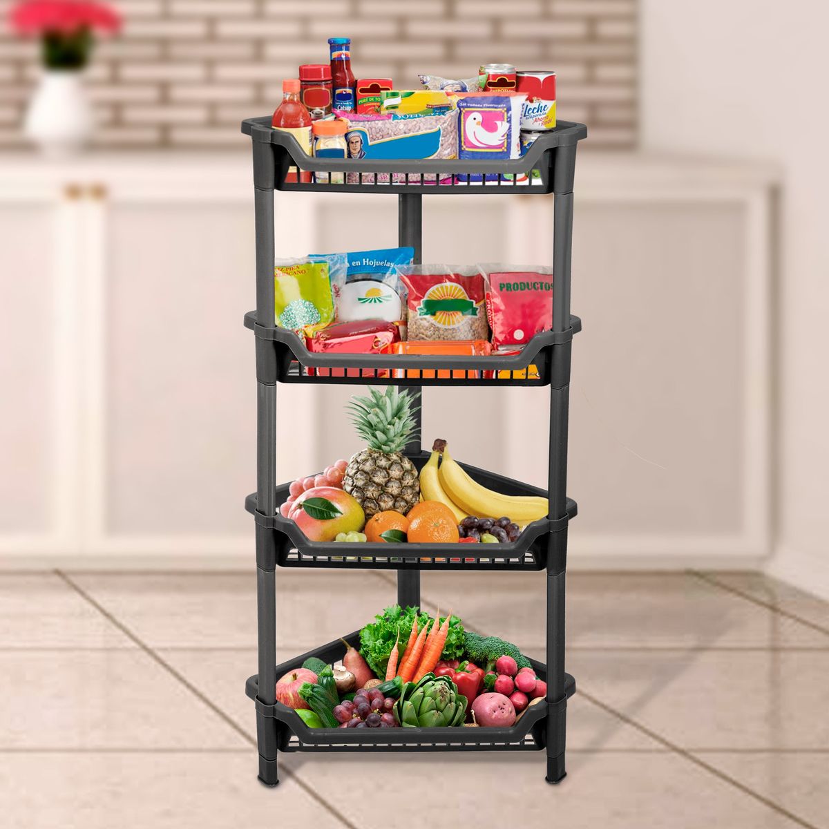 PLASTICOS MQ - Canastilla Repisa Triangular Multiusos 4N Mq