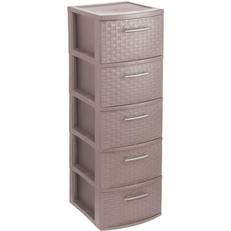 PLASTICOS MQ - Cajonero Organizador Tipo Ratan 5 Niveles Marca Mq