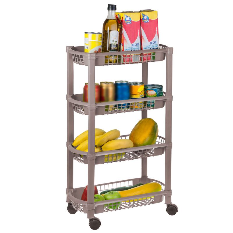 PLASTICOS MQ - Canastilla Rectangular Multiusos 4 Niveles Marca Mq
