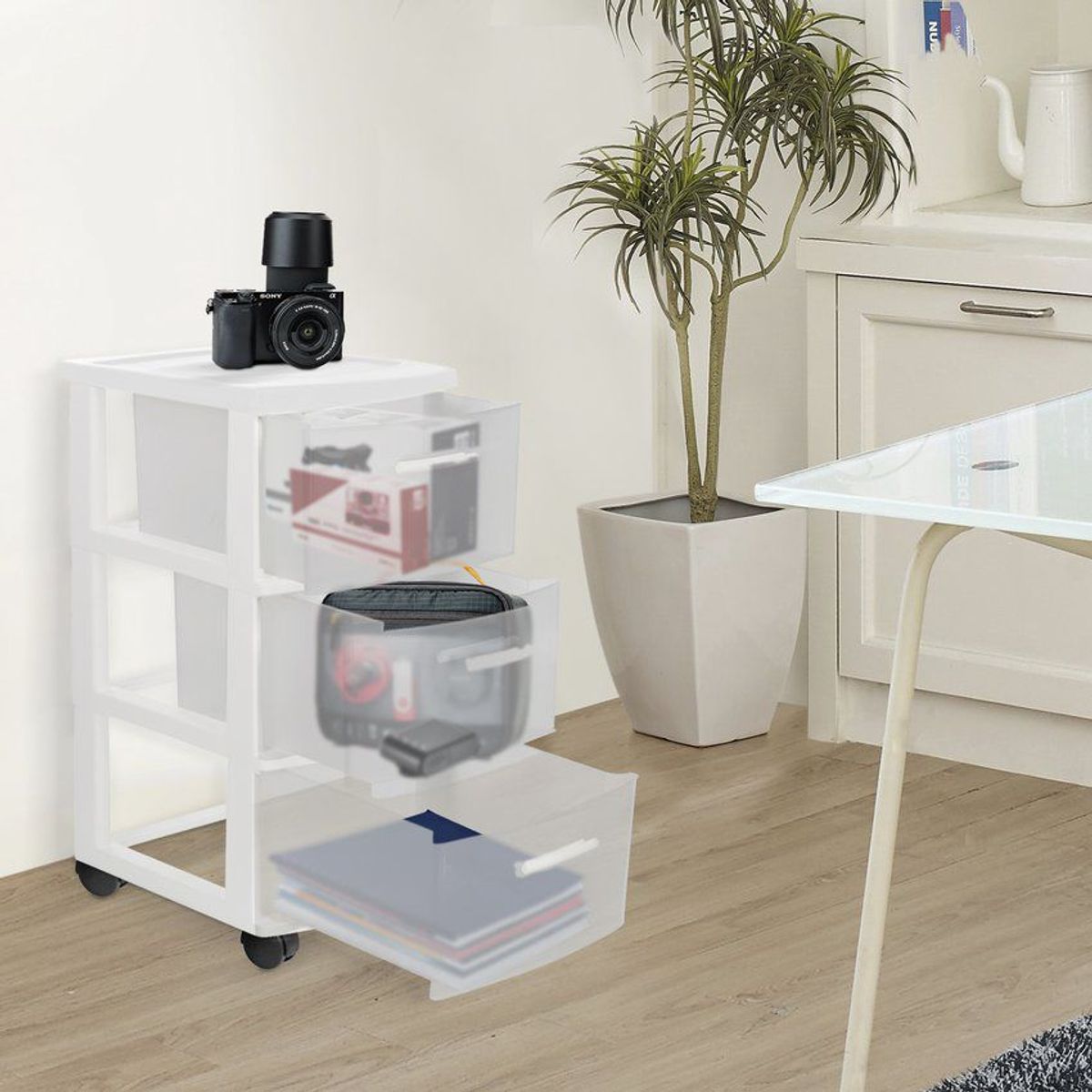 PLASTICOS MQ - Cajonero Organizador 3 Niveles Plastico Mq