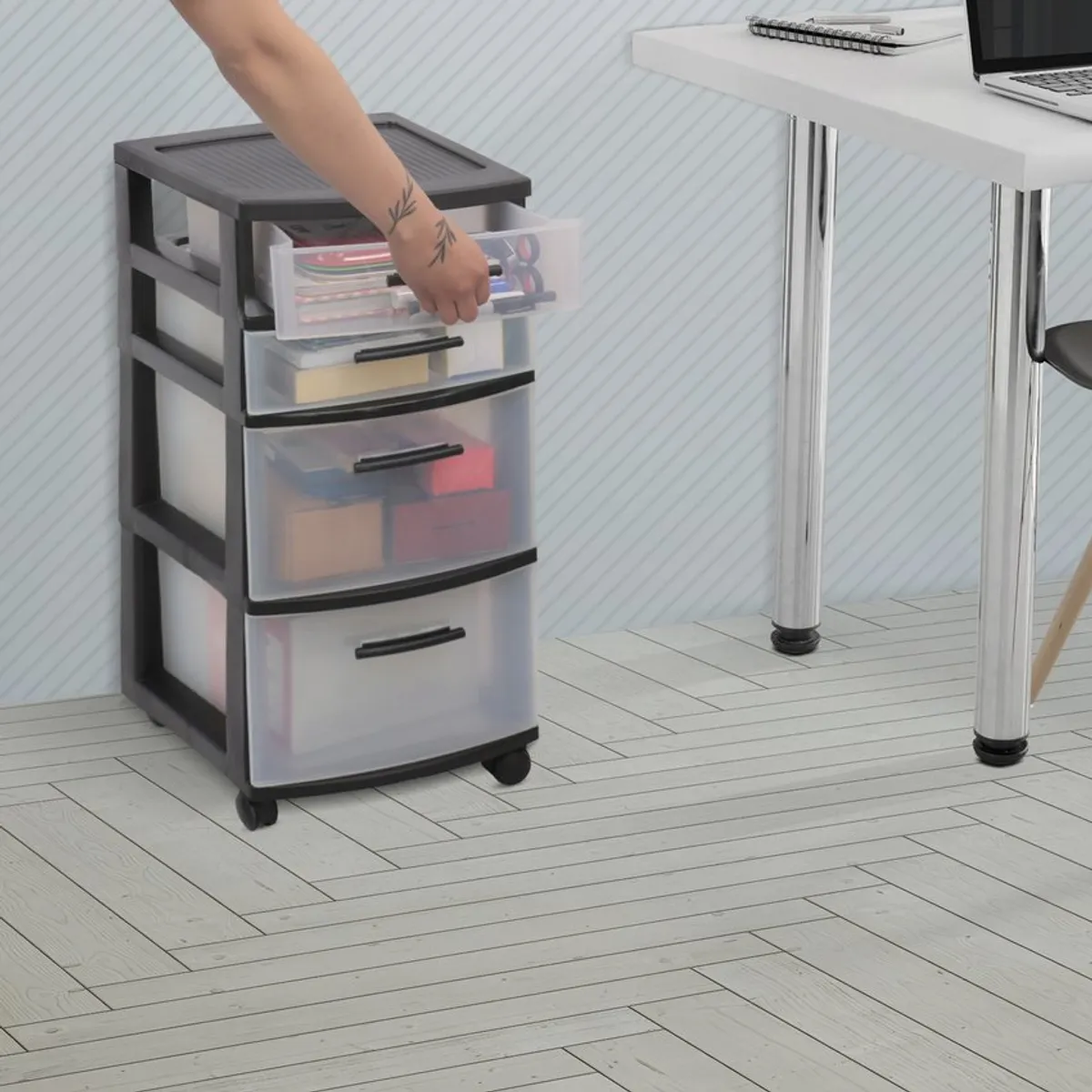 PLASTICOS MQ - Cajonero Gavetero Modular Eclypse 4 Niveles Marca Mq
