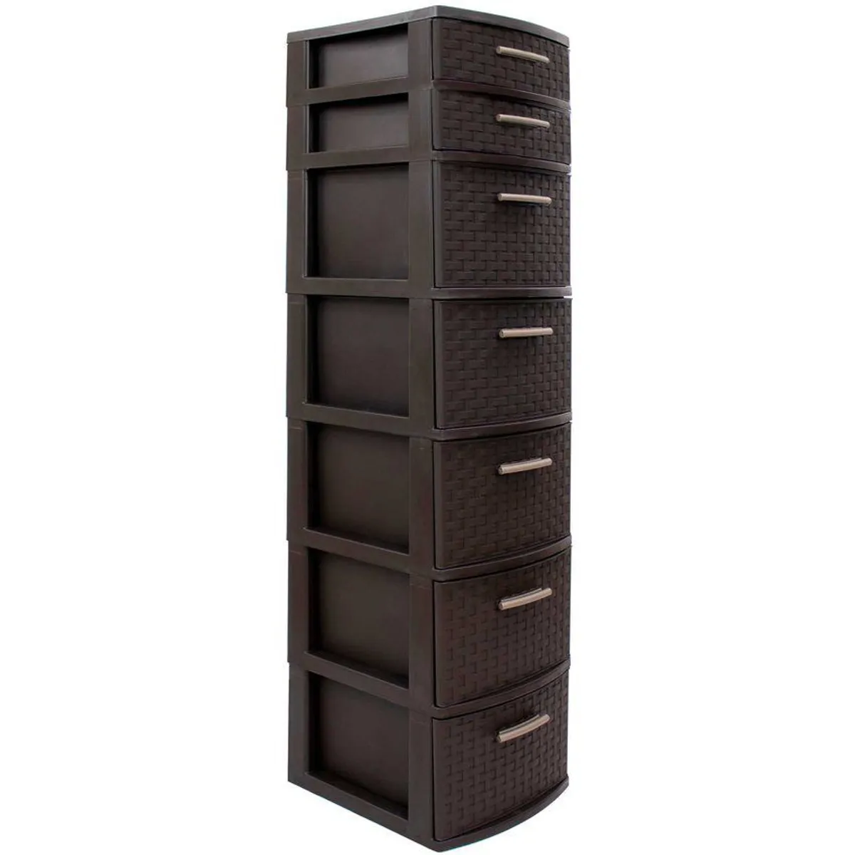 PLASTICOS MQ - Cajonero Organizador Modular 7 Niveles Tipo Rattan Marca Mq