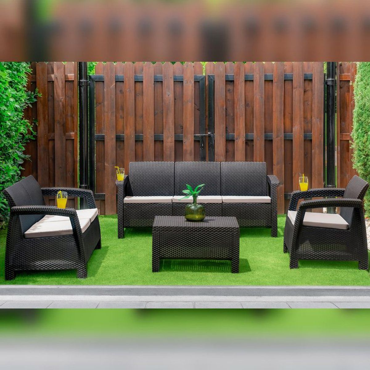 PLASTICOS MQ - Juego De Sala Ferrara Premium Para Exterior Mq