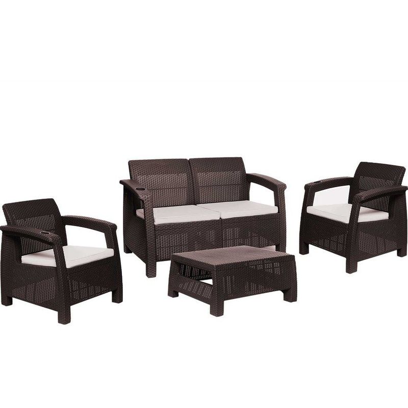 PLASTICOS MQ - Juego De Sala Ferrara Comfort Para Exterior Rattan Mq