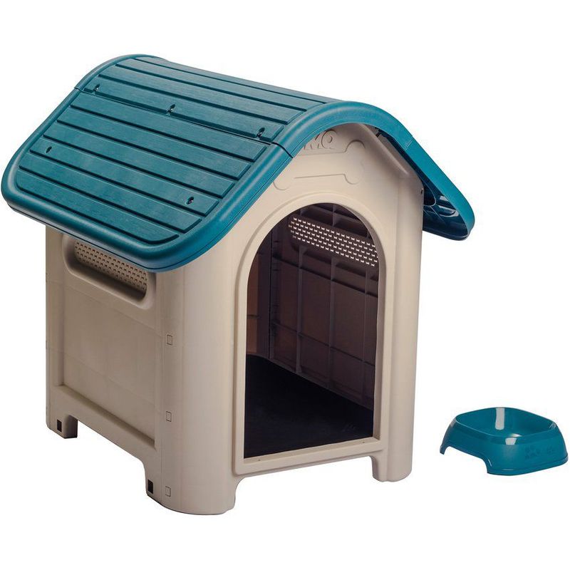 PLASTICOS MQ - Casa De Perro Raza Mediana  Plato Para Exterior Marca Mq
