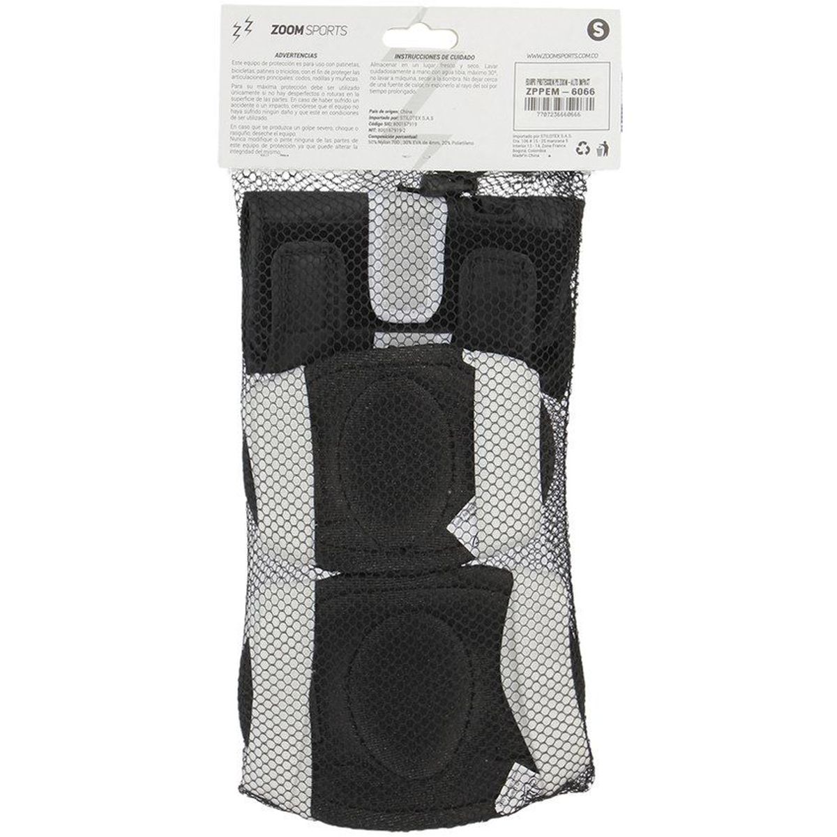 ZOOM SPORT - Equipo de Proteccion Negro-Blanco TM SOOM SPORTS