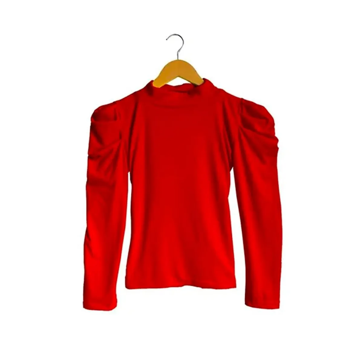 SYK - Blusa para mujer manga larga rojo