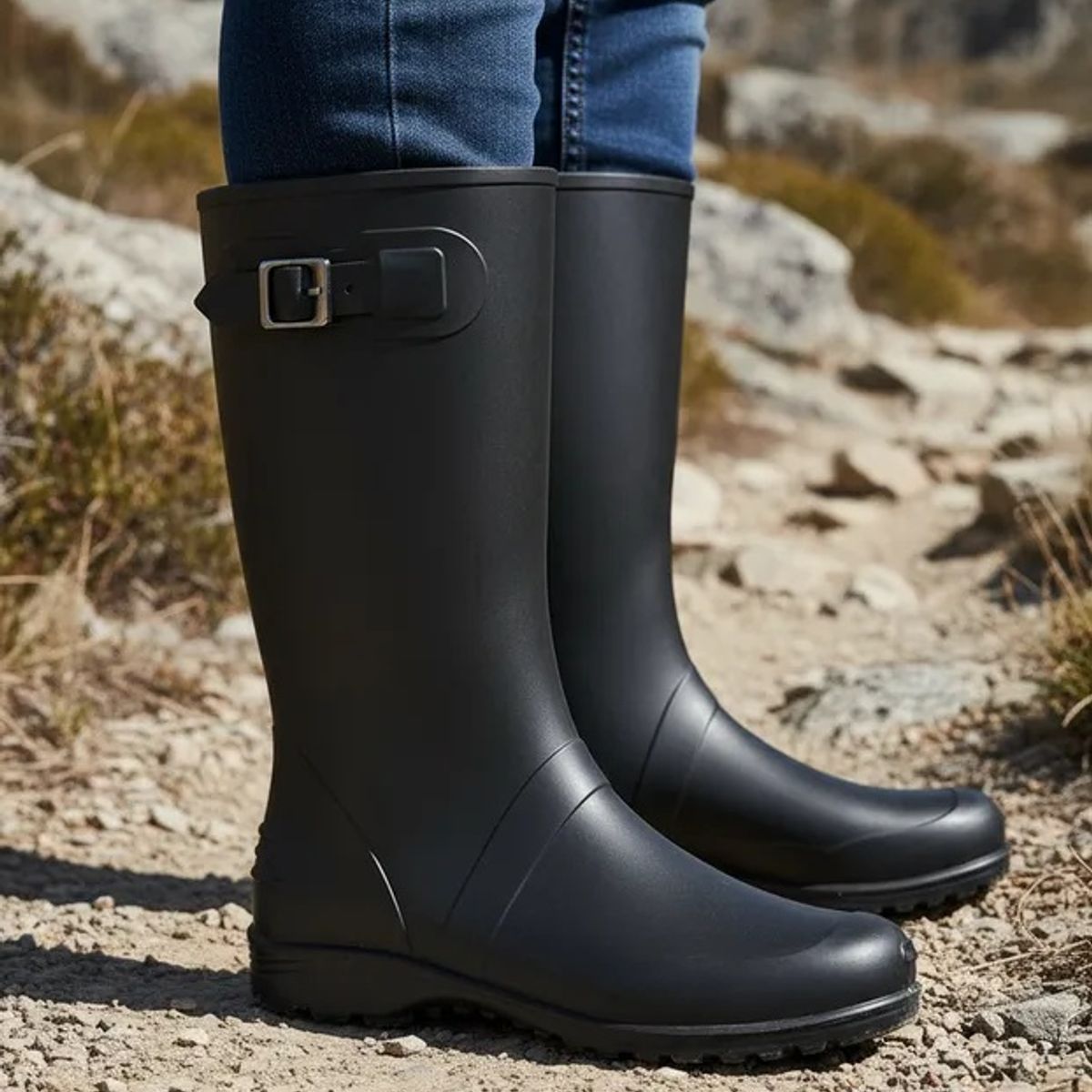 IDECAL - Botas de Caucho Para Dama Urbanas Ref Ginna Color Negro