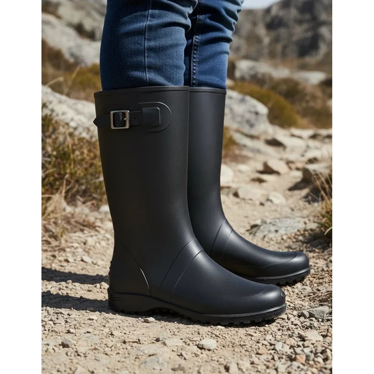 IDECAL - Botas de Caucho Para Dama Urbanas Ref Ginna Color Negro