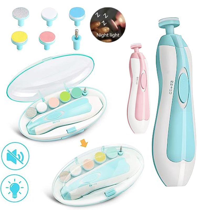 BABY ON - Lima Eléctrica Para Bebe Cuidado De Uñas Azul