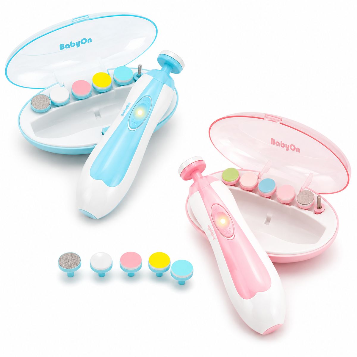 BABY ON - Lima Eléctrica Para Bebe Cuidado De Uñas Azul